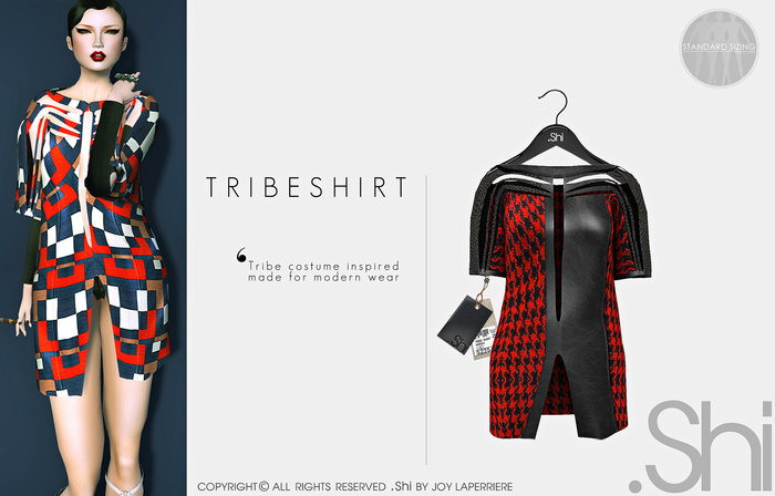 .Shi : Tribe Shirt {Red Houndstooth}