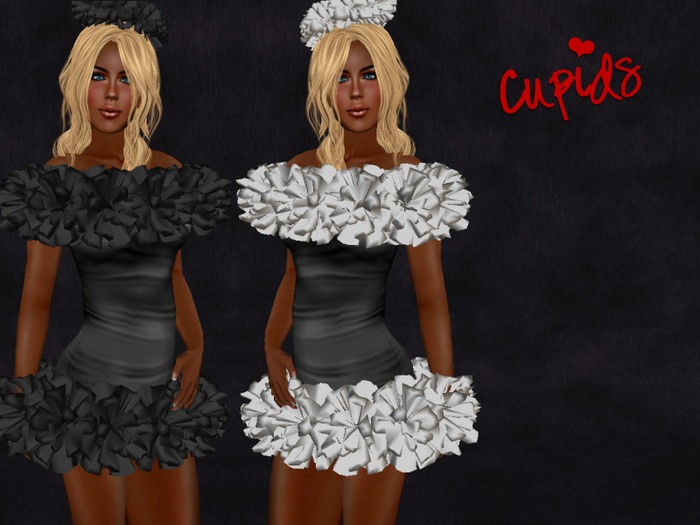 Ruffled Cocktail Dress Mini Black