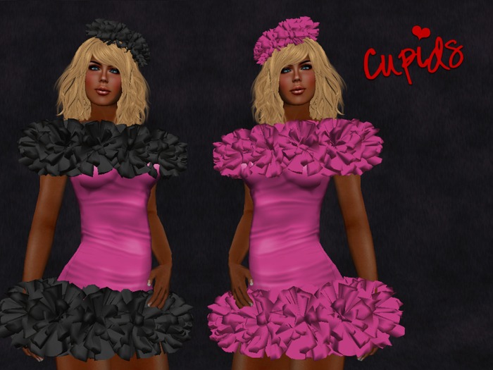 Ruffled Cocktail Dress Mini Magenta