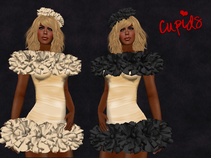 Ruffled Cocktail Dress Mini Cream