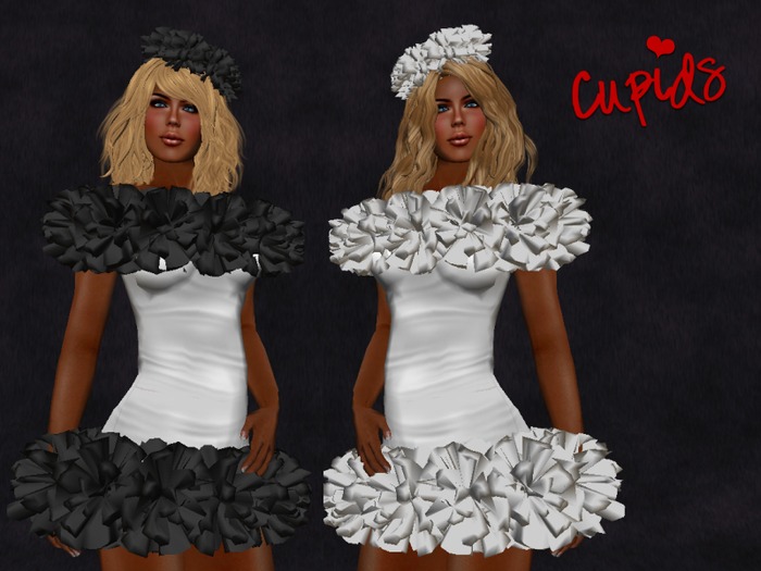 Ruffled Cocktail Dress Mini White