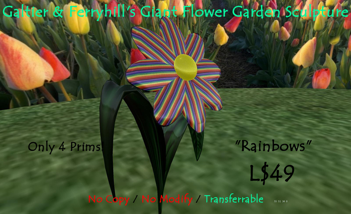 G&F Gift Bag - Flower Sculpture - Rainbow