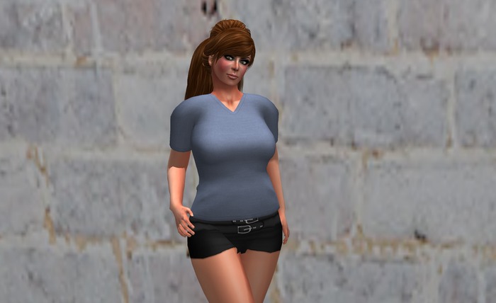 Earth Blue V-neck T-shirt MESH