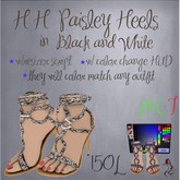 ON SALE NOW !! HH Paisley Heels in Black and White