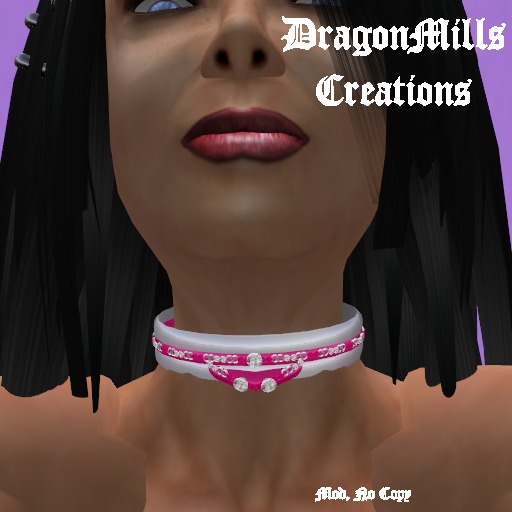 Diamond N Silver Choker 3  (red)