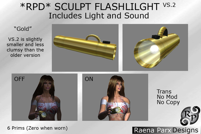 SCULPT FLASHLIGHT WITH LIGHT AND SOUND - *RPD*