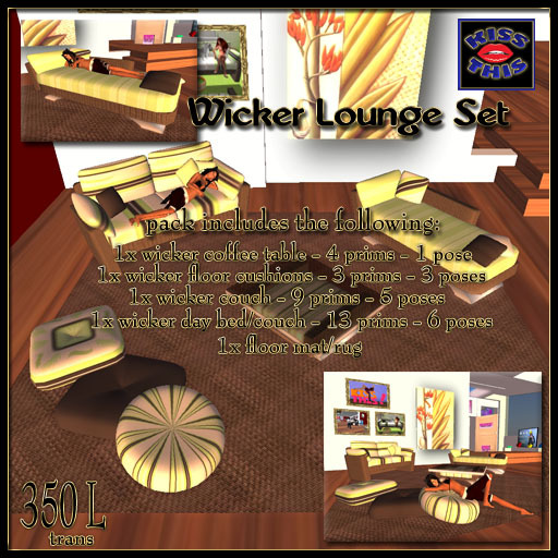 <Kiss This!> Wicker Lounge Set *boxed*