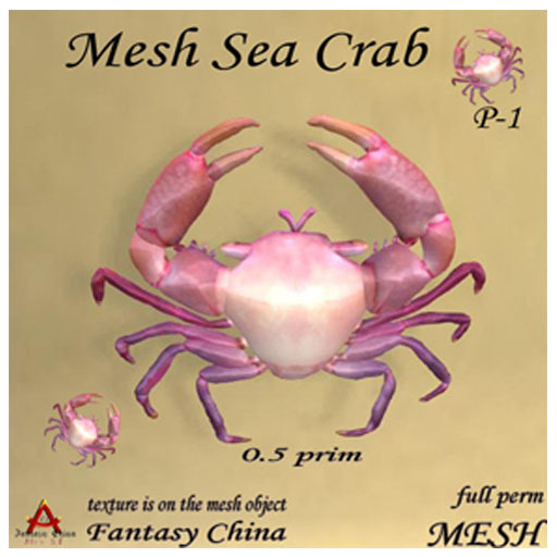Mesh Sea Crab P-1 full perm 0.5 prim