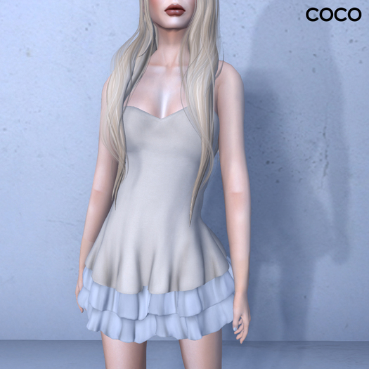 *COCO*_StraplessDress_BeigeGrey