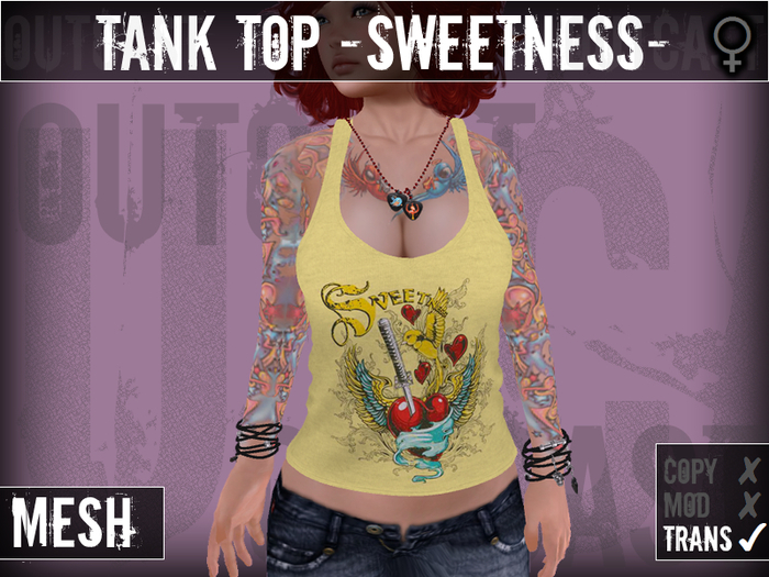 **OC** MESH TankTop Sweetness -Yellow-