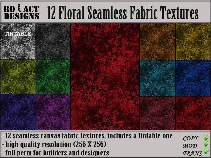 Ro!Act Designs 12 Seamless Floral Fabric Textures