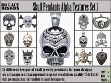 Ro!Act Designs 12 Skull Pendants Alpha Textures Set 1