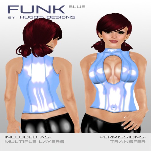 Funk - Blue Latex Top - Hugo's Design