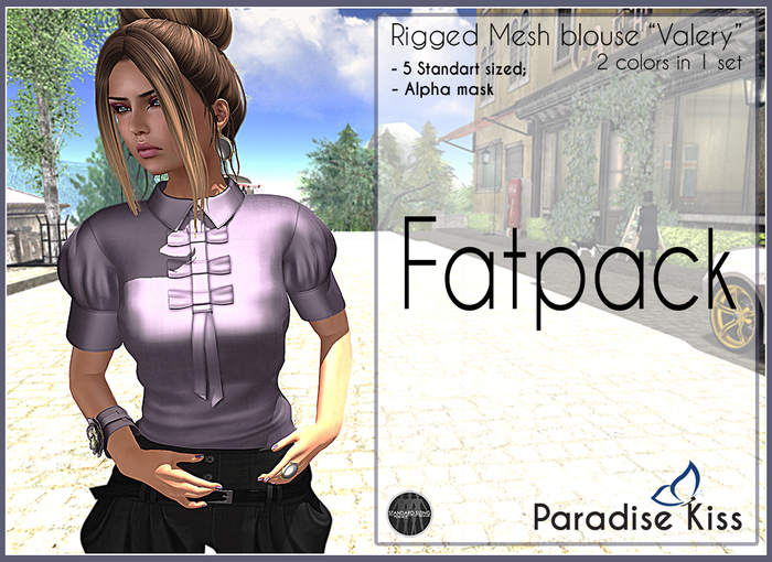 {Paradise Kiss} Valery blouse-Fatpack (Rigged Mesh)