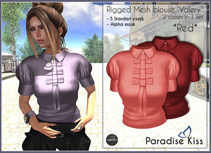 {Paradise Kiss} Valery blouse-Red set (Rigged Mesh)