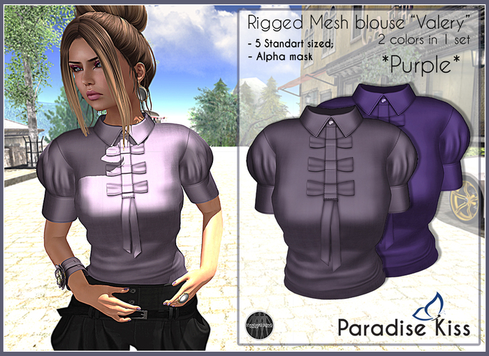 {Paradise Kiss} Valery blouse-Purpple set (Rigged Mesh)