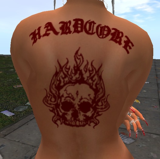 tattoo hardcore skull in back