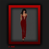 e.one Lace Up Jumpsuit Red