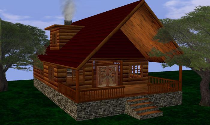 LOG CABIN 12 - 128 PRIMS - RED ROOF