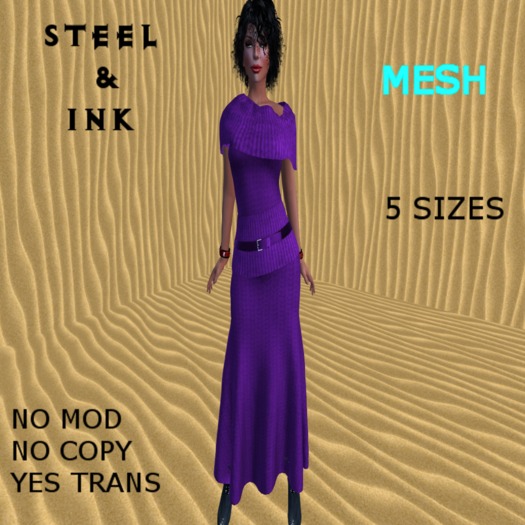 Grape Off Shoulder Knitted Long Dress