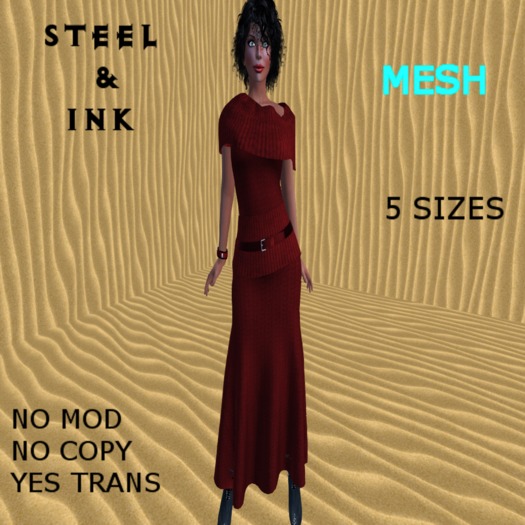 Cranberry Off Shoulder Knitted Long Dress