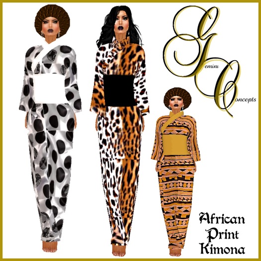 (CC) Mesh African Print Kimono Boxed