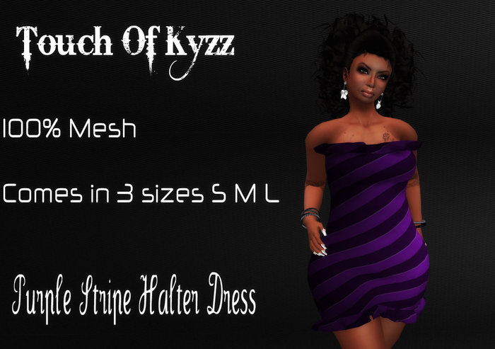 Purple Stripe halter dress