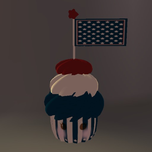 Cute Patriotic Cupcake Giver with Flag box