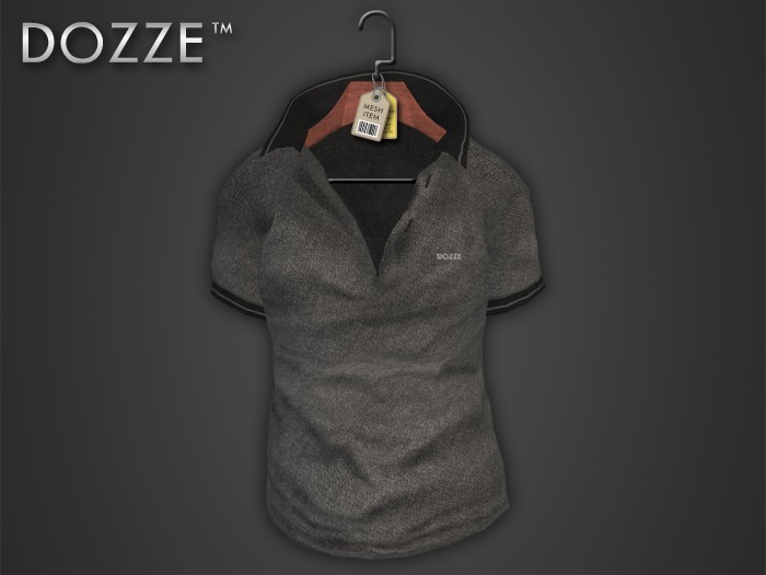DOZZE - Solid Polo Shirt *MESH* (Light Grey)