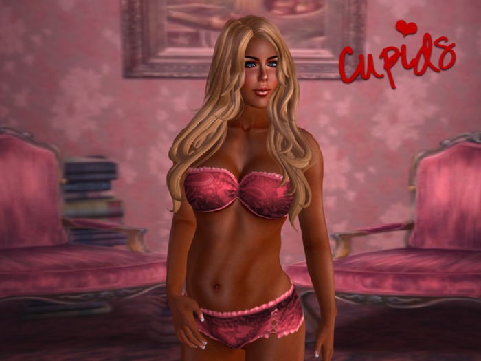 Paisley Ruffles Lingerie Set Red