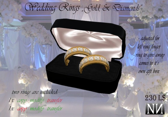 Wedding Rings: Gold & Diamonds