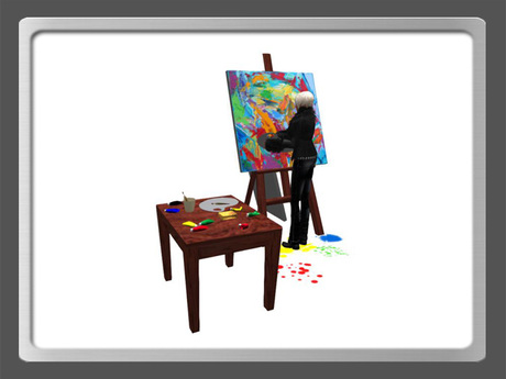 Second Life Marketplace - EMU Paint Table with animation and texturchanger