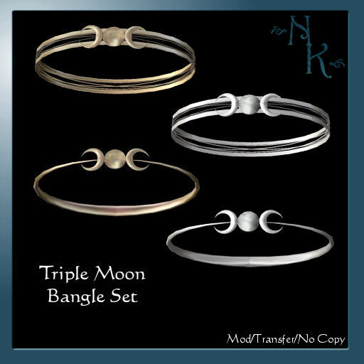 Triple Moon Bangle Set
