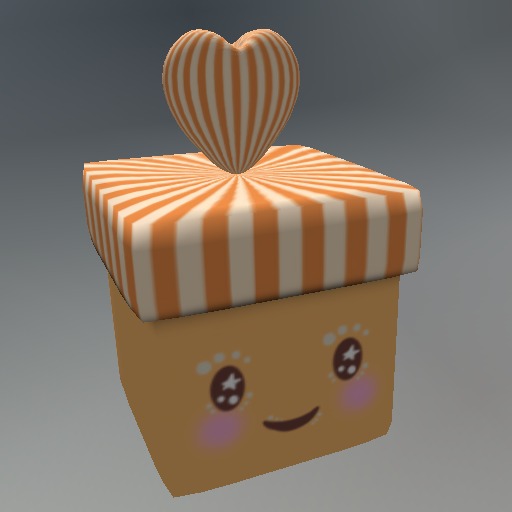 Cute Orange Square Heart Giftbox box