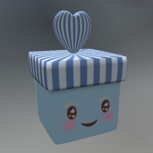 Cute Blue Square Heart Giftbox box