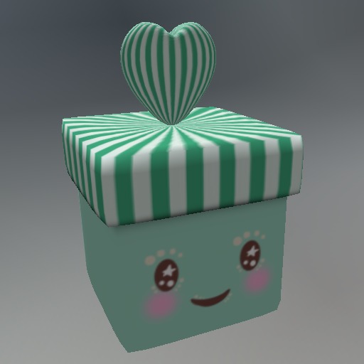 Cute Aqua Square Heart Giftbox box