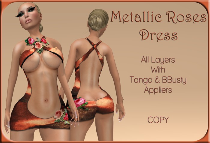 Metallic roses dress