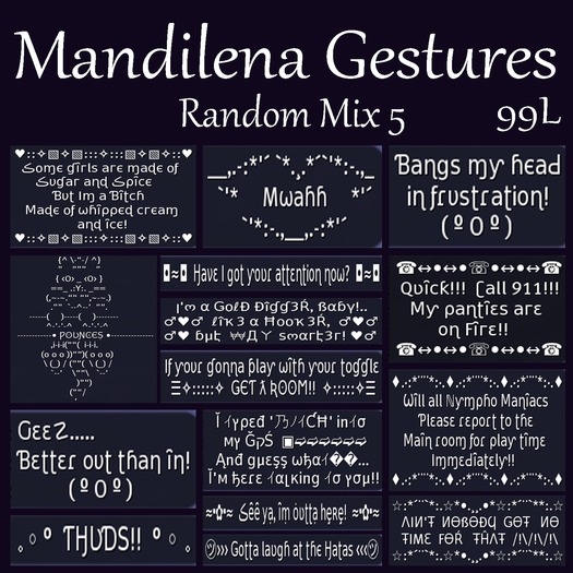 Mandilena Gestures ~ Random Mix 5