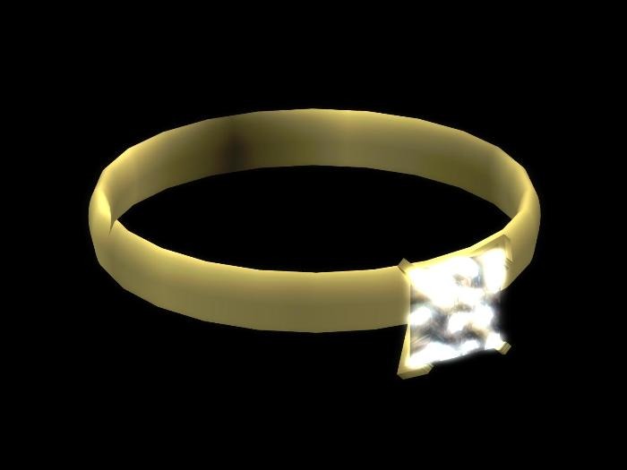 Engagement Ring Square Cut COMFORT Gold