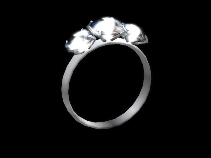 Engagement Ring, Trio Setting, Comfort Fit, White Gold