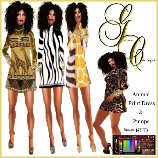 (CC) Creatuve Mesh Dress & Pumps Texture/Color HUD Boxed
