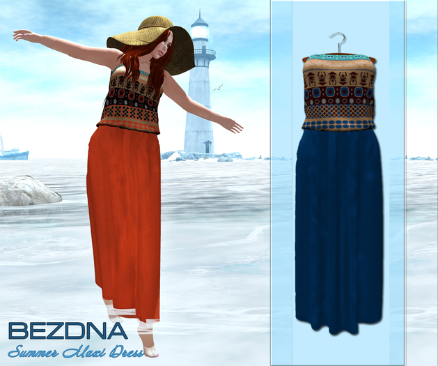 @BEZDNA@ Summer Maxi Dress Blue