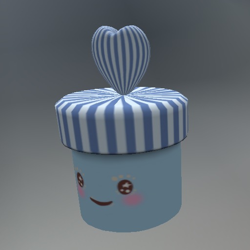 Cute Blue Round Heart Giftbox box