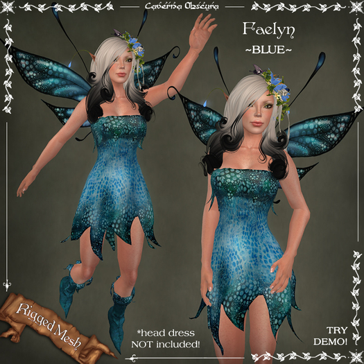 DEMO Faelyn Outfit (rigged and fitted mesh) by Caverna Obscura
