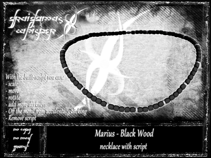 Druidamus Whisper - Marius Black Wood - necklace