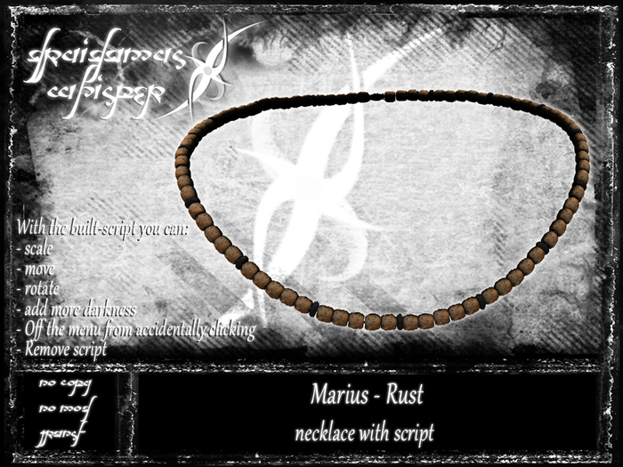 Druidamus Whisper - Marius Black Wood - necklace