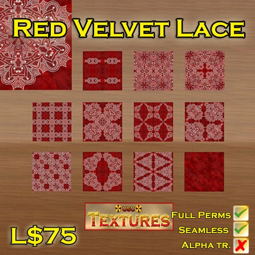 USC Textures - Red Velvet Lace 