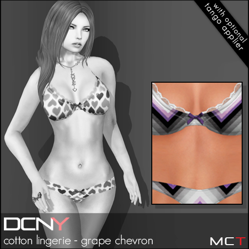DCNY Cotton Lingerie in Grape Chevron