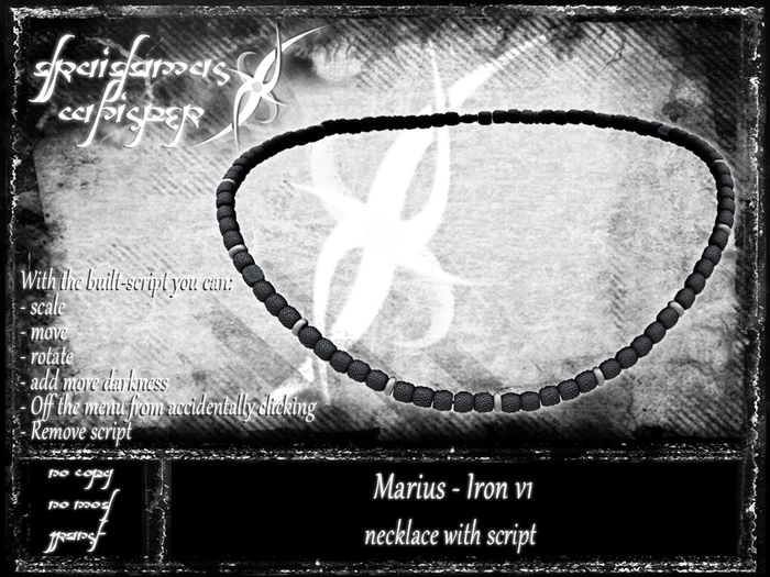 Druidamus Whisper - Marius Black Wood - necklace