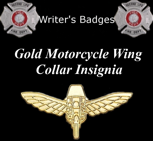Gold Motorcycle Wing Collar Insignia